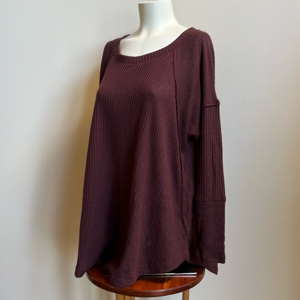24/7 weekender long sleeve waffle shirt NWT